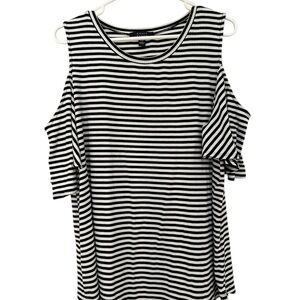 Black and White Relaxed Cut Out T-Shirt